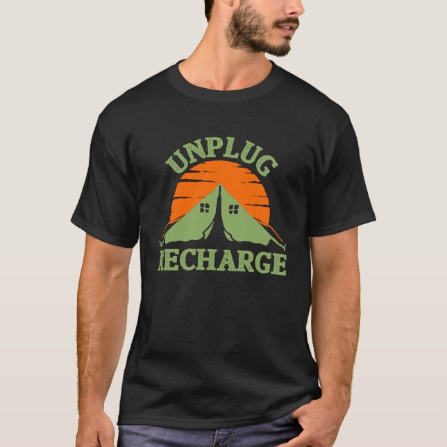 Unplug Recharge Love Camping T-Shirt (Front)
