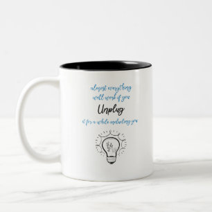 UNPLUG Two-Tone COFFEE MUG