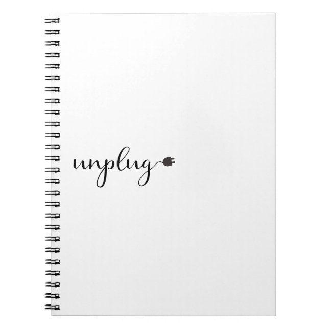 Unplug with Script Text and Plug Notebook (Front)