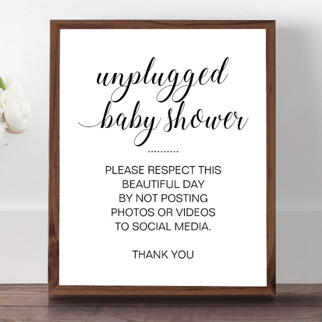 Unplugged Baby Shower No Social Media Sign (Creator Uploaded)