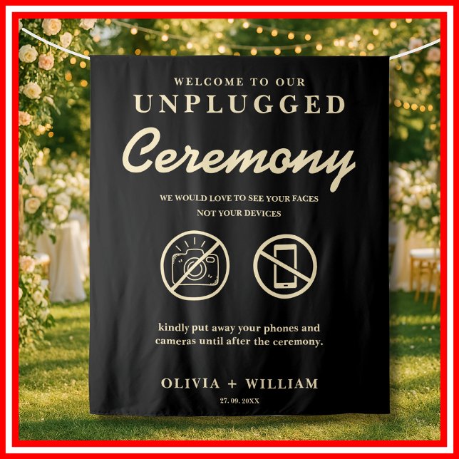 Unplugged Ceremony Black Butter Yellow Backdrop Tapestry (Creator Uploaded)