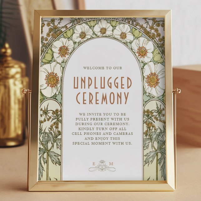 Unplugged Ceremony Sign Vintage Art Nouveau (Creator Uploaded)
