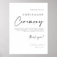 Unplugged Ceremony Wedding No Devices Poster Sign