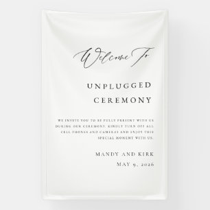 Unplugged Ceremony Wedding Sign Minimalist Banner