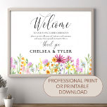 Unplugged Ceremony Wildflower Meadow Welcome Poster<br><div class="desc">Unplugged Ceremony Wildflower Meadow Wedding Welcome Sign with delicate wild flowers and beautiful calligraphy. This pretty watercolor wildflower design has dainty meadow flowers in pink lilac orange and yellow. Perfect for spring and summer themes from country floral garden to organic boho. If you would like matching products, please browse my...</div>