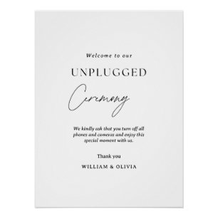 Unplugged Wedding Ceremony No Phones or Cameras Poster