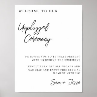 Unplugged Wedding Ceremony Sign