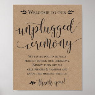 Unplugged Wedding Ceremony Sign 8x10