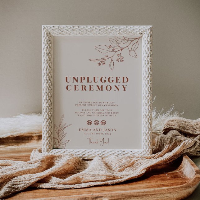 Unplugged Wedding Ceremony Sign Boho Floral (Creator Uploaded)