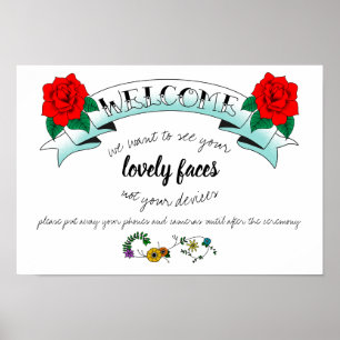 Unplugged Wedding Ceremony Sign Tattoo Inspired