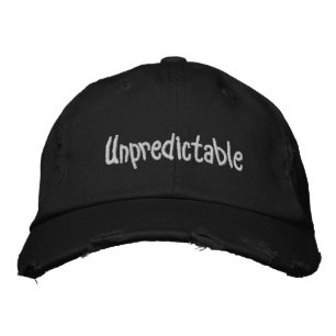 Unpredictable Fun Black White Self Expression  Embroidered Hat