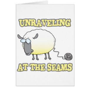unraveling at the seams funny sheep cartoon