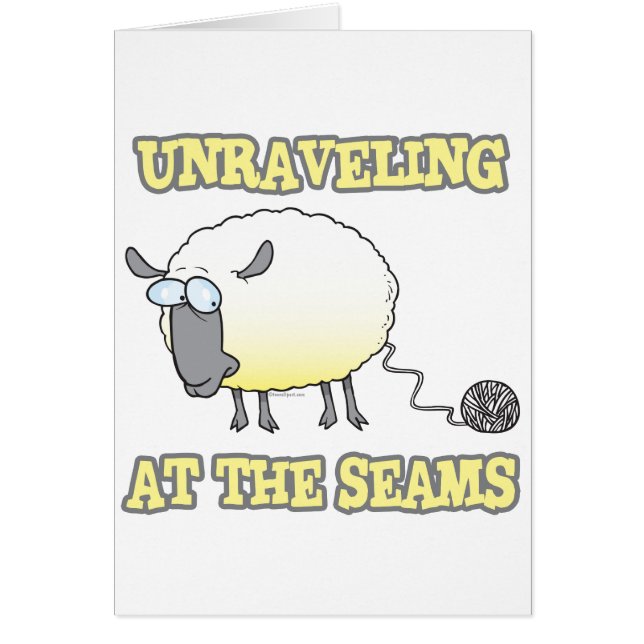 unraveling at the seams funny sheep cartoon (Front)