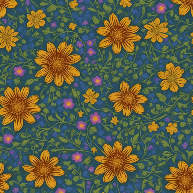 Unraveling the Cool Fun Facts About Wild Flowers - Wrapping Paper (A Journey Through Nature's Beauty - Unraveling the Cool Fun Facts About Wild Flowers)