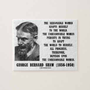Unreasonable Woman Progress G. B. Shaw Quote Jigsaw Puzzle