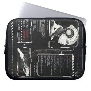 Unrecognised - Techno-Brutalist Streetwear Design Laptop Sleeve