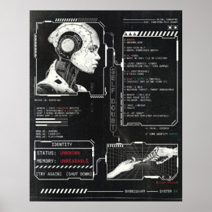 Unrecognised - Techno-Brutalist Streetwear Design Poster
