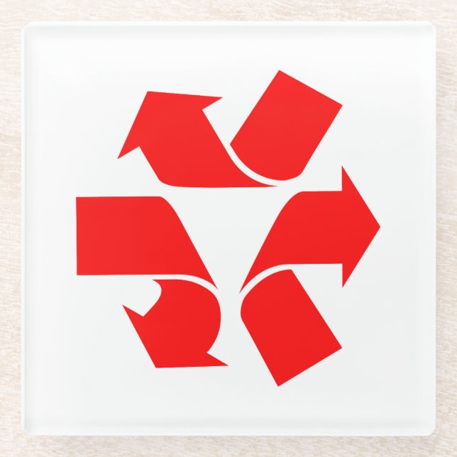 Unrecycle Symbol Glass Coaster (Front)