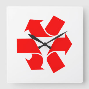 Unrecycle Symbol Square Wall Clock