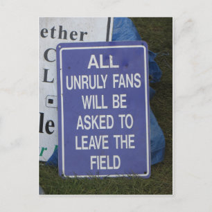 Unruly Fans Sign Postcard