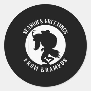 Unruly Greetings From Krampus Christmas Apparel Me Classic Round Sticker