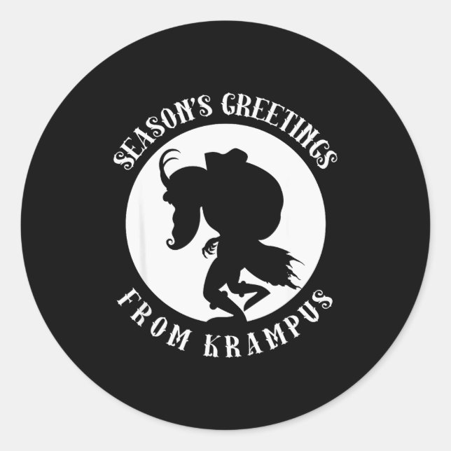Unruly Greetings From Krampus Christmas Apparel Me Classic Round Sticker (Front)
