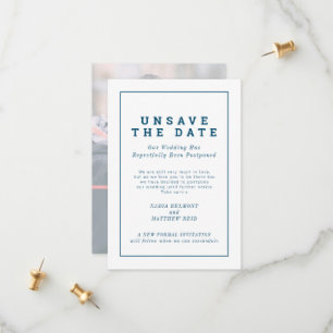 Unsave the date wedding change of plan postponed save the date
