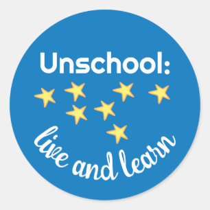 Unschool Live and Learn with Stars Stickers