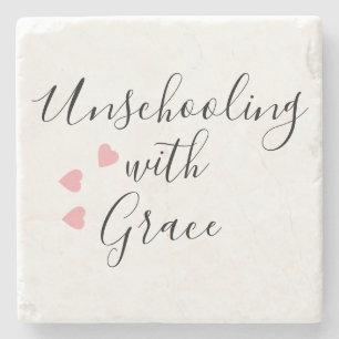 Unschooling Mum Grace Hearts Stone Coaster