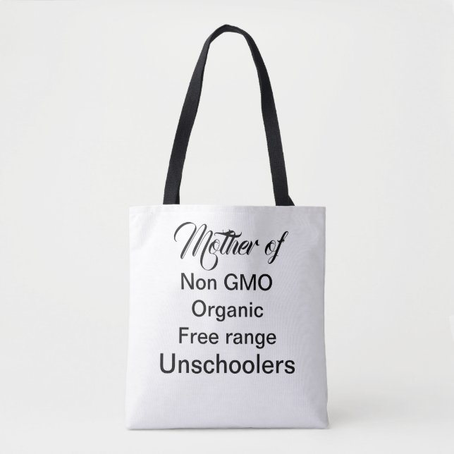 Unschooling mum homeschool children funny quote tote bag (Front)