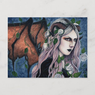 Unseelie Gothic Fairy Dark Fantasy Horns Postcard