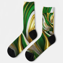 Unsex Green Golden Classic Matching Tie Set