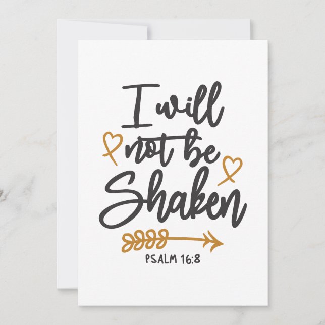 Unshakeable Faith - Psalm 16:8 Christian Design Thank You Card (Front)