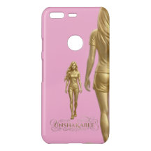 Unshakeable Soraya Google Pixel Case: Gold on Pink