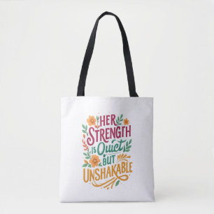  Unshakeable Strength – Empowering Quote for Women Tote Bag