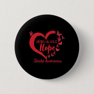 Unshakeable Warrior Heart Stroke Awareness Month 2 6 Cm Round Badge