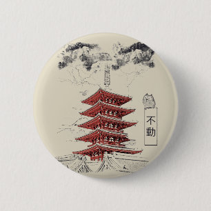 Unshaken - Traditional Japanese Streetwear Design 6 Cm Round Badge