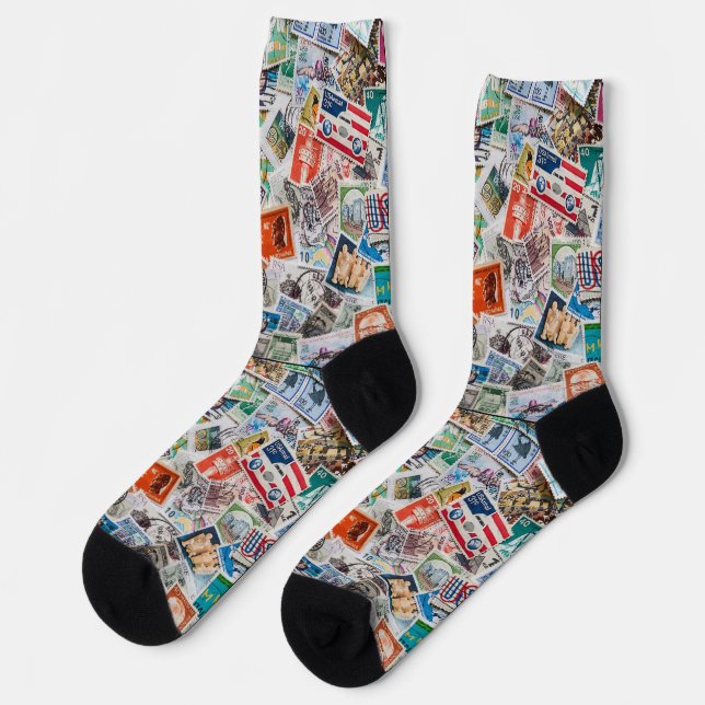 Unsorted stamp collection socks (Left)