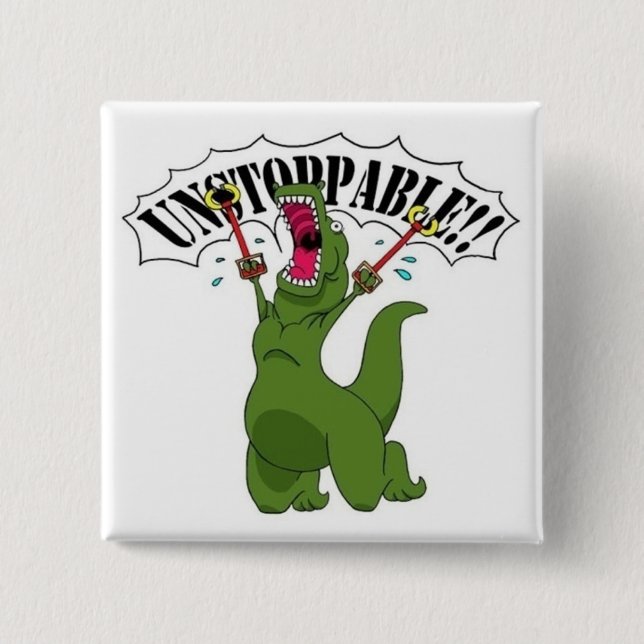 Unstopable T-Rex 15 Cm Square Badge (Front)