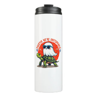 Unstoppable Ghost and Turtle Adventure Design Thermal Tumbler