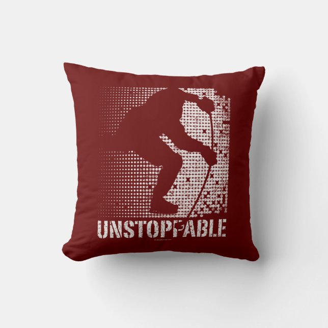 Unstoppable (Hockey) Throw Pillow (Front)