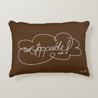 UNSTOPPABLE will - Bold CloudS - White Script Decorative Cushion