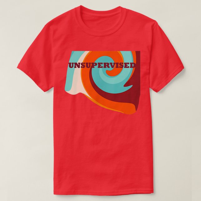 Unsupervised Fun Night Out Party Orange Maroon Blu T-Shirt (Design Front)