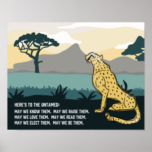 Untamed Cheetah Here's To 14"x 11" Art Print