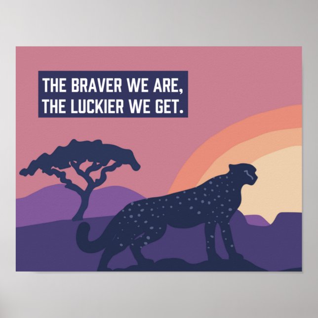 Untamed Cheetah Luckier 14"x 11" Art Print (Front)