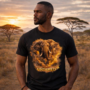 Untamed Elephant   African Wildlife Strength Tri-Blend Shirt