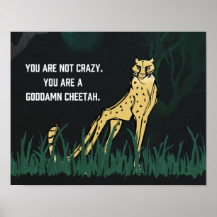 Untamed GD Cheetah 14"x 11" Art Print