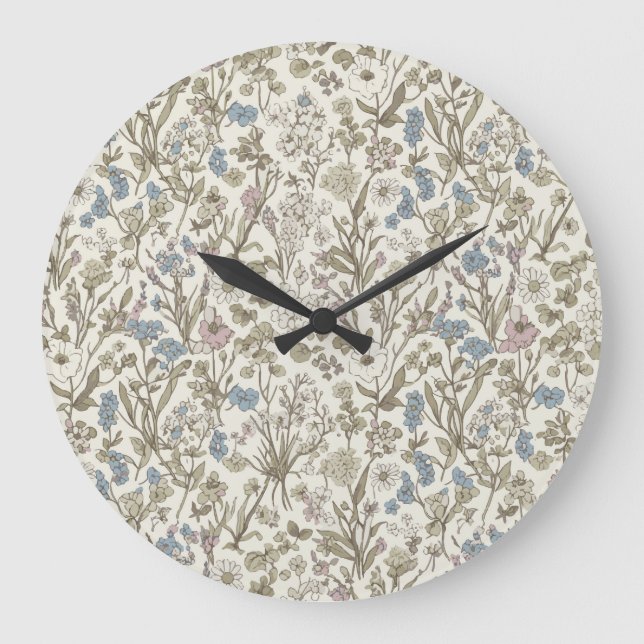 Untamed Petals Large Clock (Front)