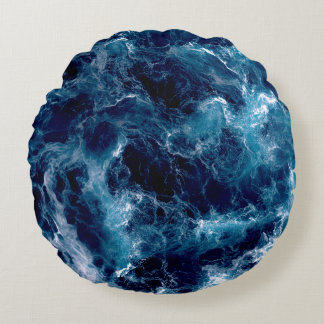 Untamed Sea Churn Round Cushion