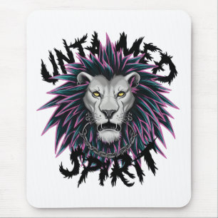 Untamed Spirit Punk Lion Design Mouse Pad